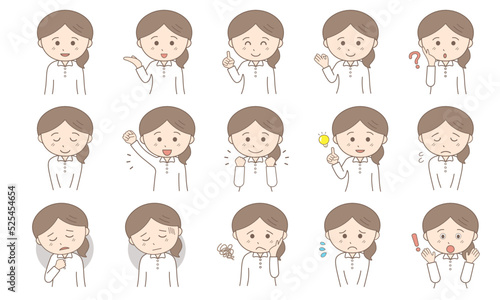 職業別・看護師ポーズセット（同一人物/女性）