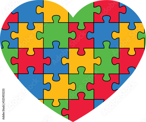 Autism awareness jigsaw heart