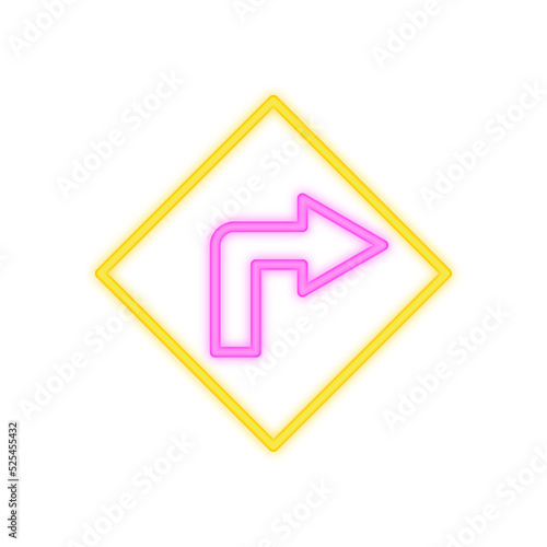 Free Download turn right neon icon - GFXLoad