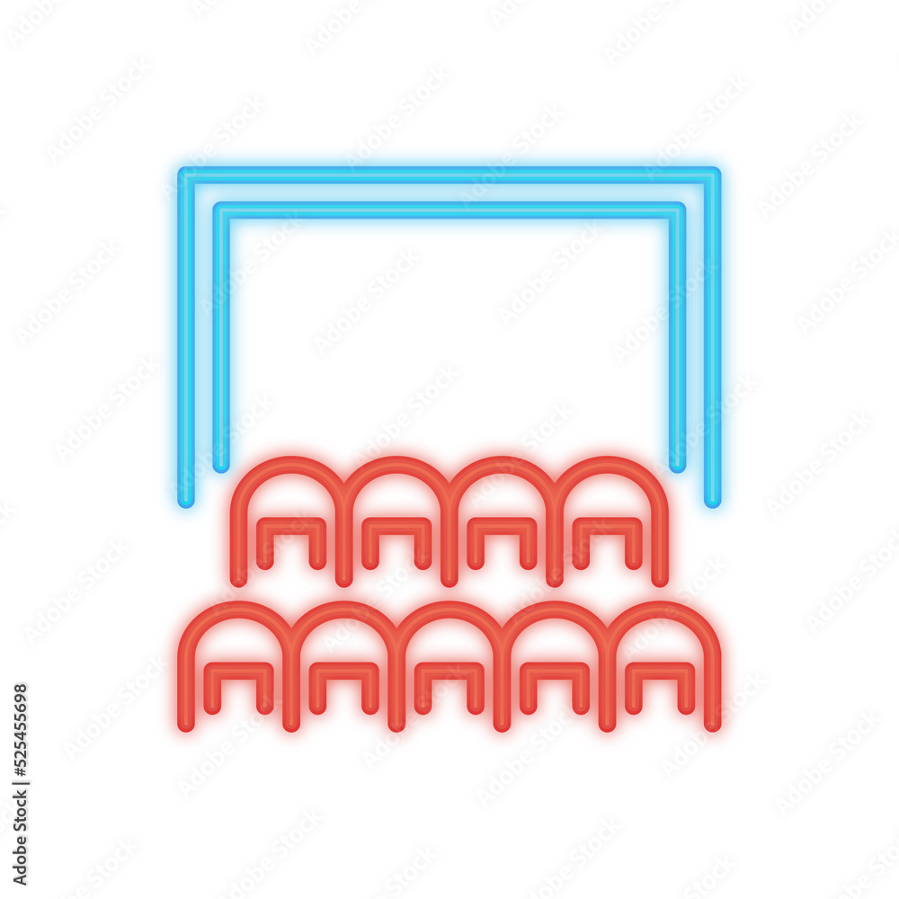 cinema neon icon cinema neon icon
