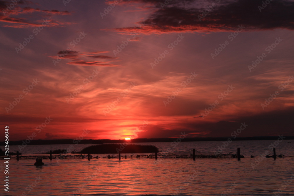 sunset over the sea