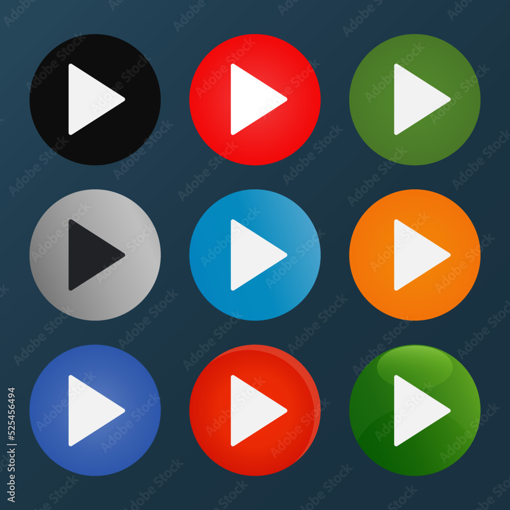 Play button icons set for graphic design. Vector illustration. Easy editable stroke. EPS 10. Play button icons set for graphic design. Vector illustration. Easy editable stroke. EPS 10.
