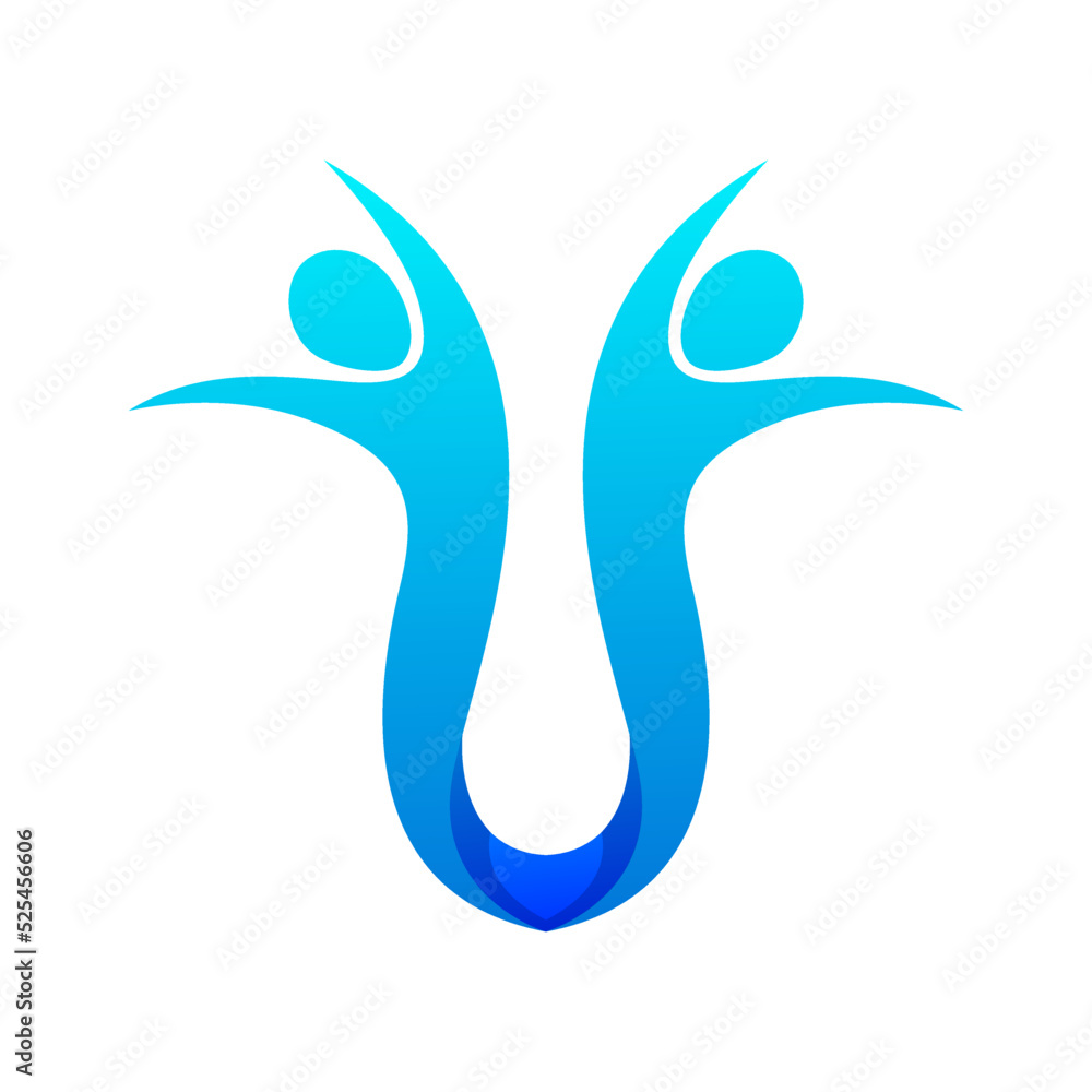 Obraz premium letter u human gradient logo design