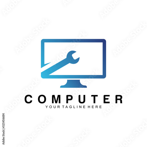 computer logo vector design template