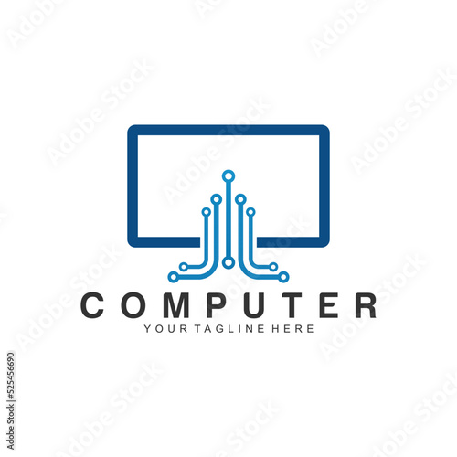 computer logo vector design template