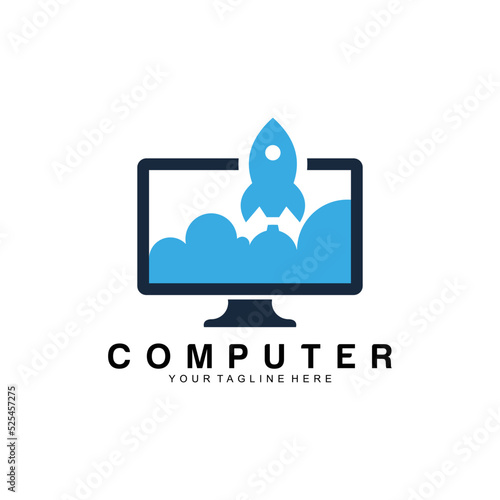 computer logo vector design template