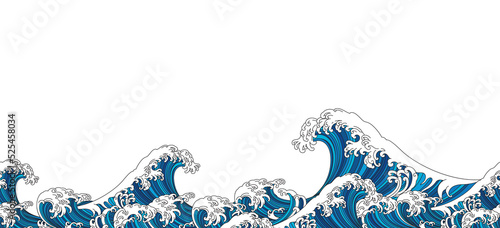 Japan wave oriental design seamless background illustration photo