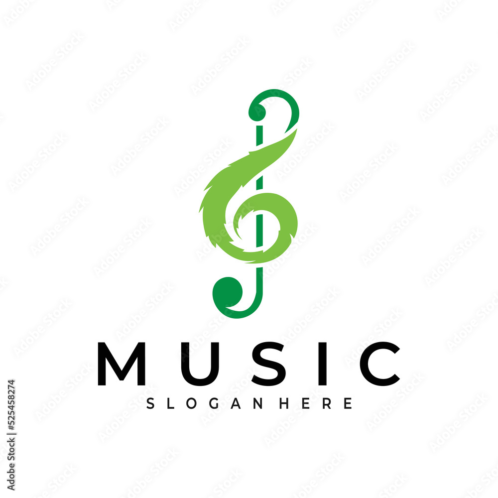 Obraz premium music logo vector design template