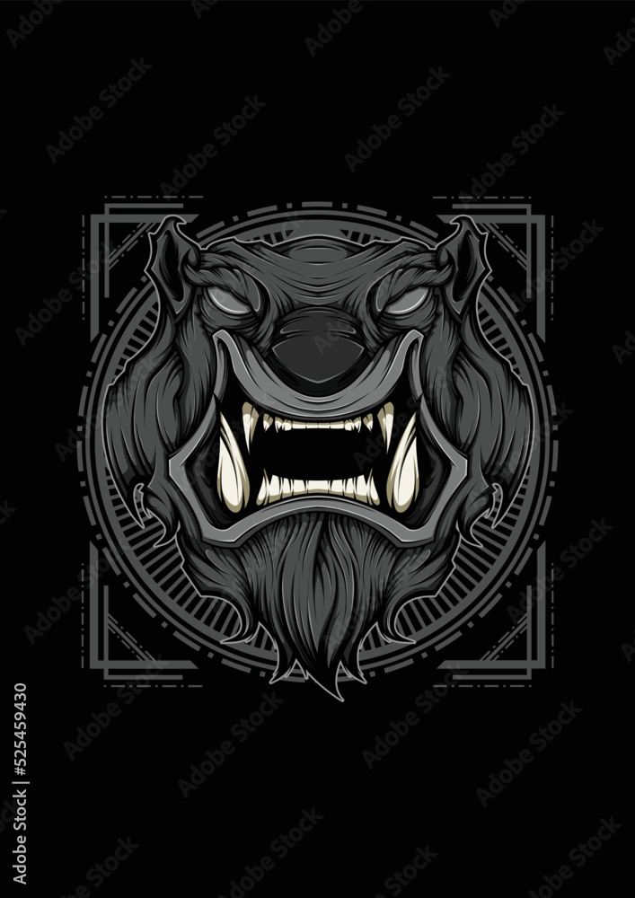 Obraz premium Monster Head Design Illustration
