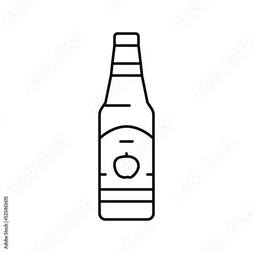 cider apple fruit line icon vector illustration