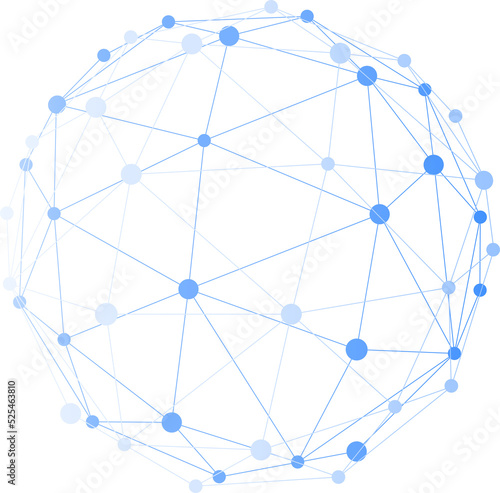 Network connected with line dot background, Digital network technology. Isolated transparency background