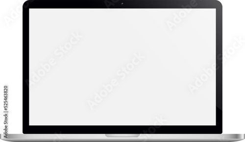Computer notebook or laptop mockup template isolated on white background