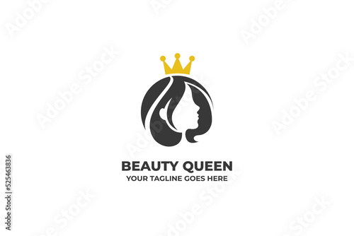 Beauty Queen Silhouette Logo Template