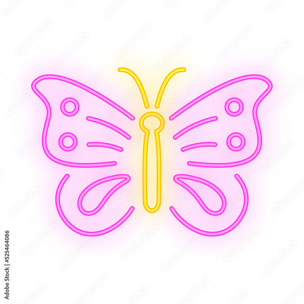 butterfly neon signboard icon