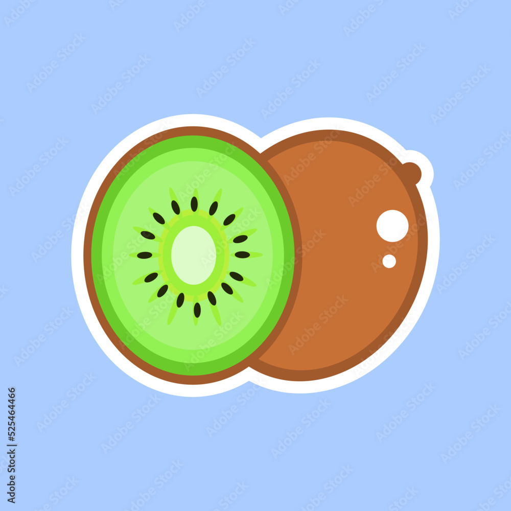 Fototapeta premium flat doodle kiwi illustration for stickers