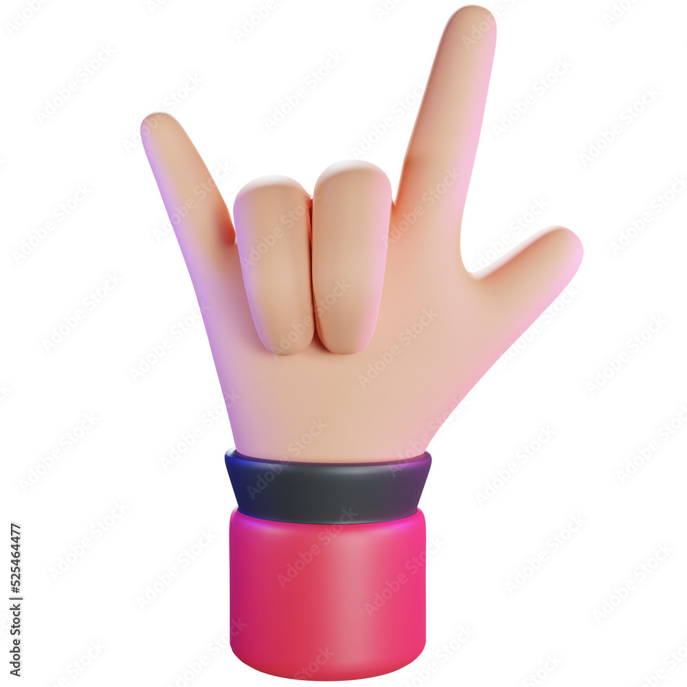 Rock on hand gesture Rock on hand gesture
