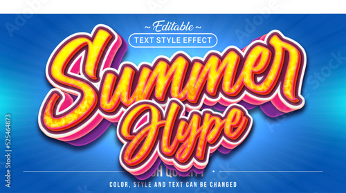 Editable text style effect - Summer Hype text style theme.