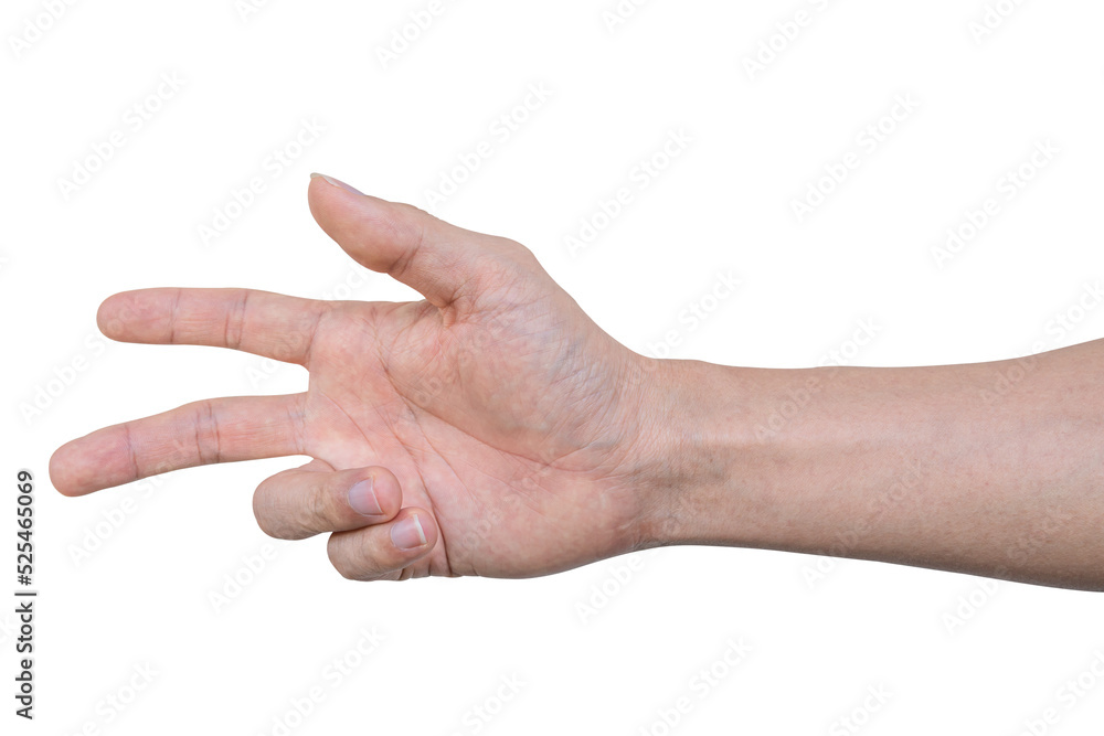 Closeup of male hand showing gesture sign on transparent background - PNG format. Closeup of male hand showing gesture sign on transparent background - PNG format.