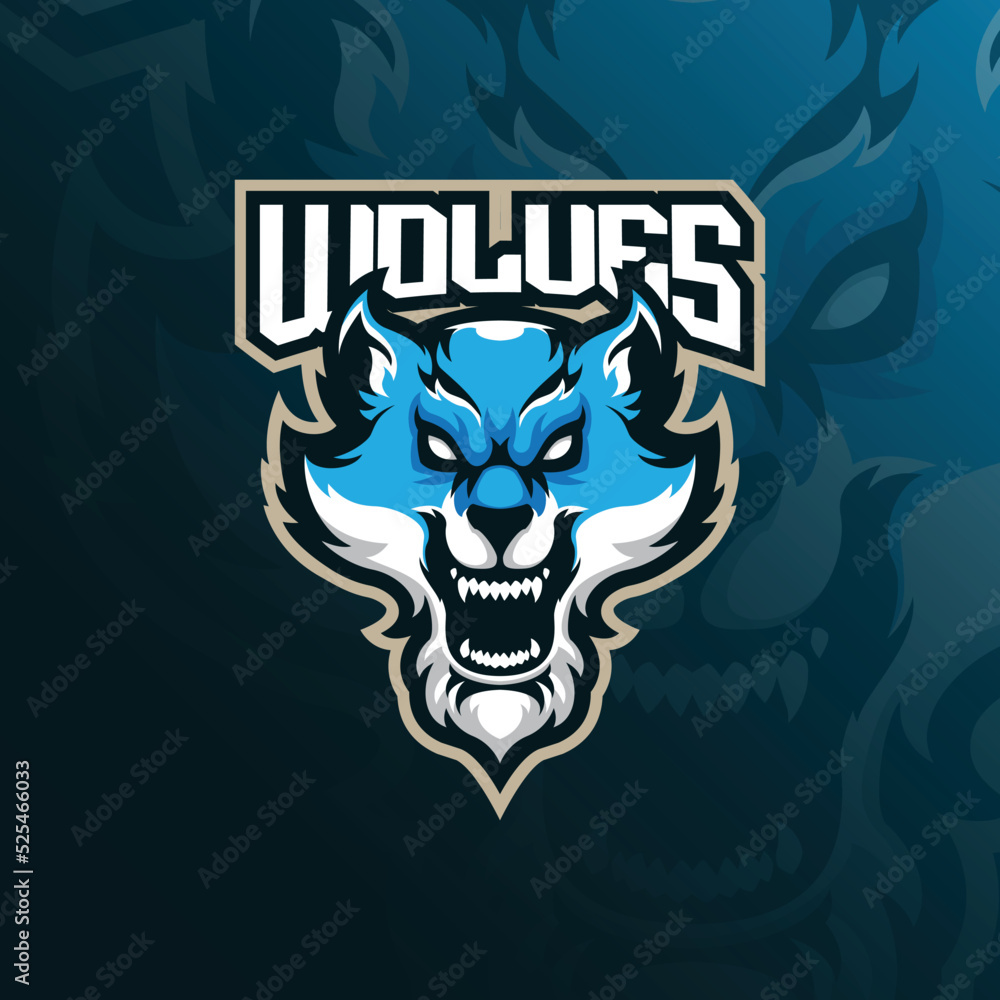 wolf mascot logo design vector with modern illustration concept style for badge, emblem and t shirt printing. angry wolf head illustration for sport and esport team.