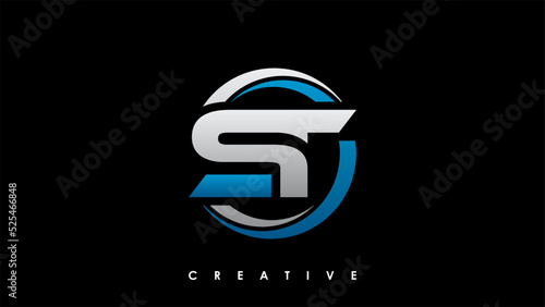 ST Letter Initial Logo Design Template Vector Illustration