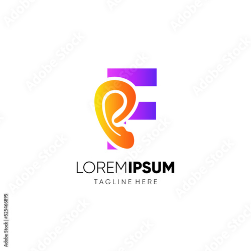 Free Download Letter F Human Ear Logo Design Vector Icon Graphic Emblem Illustration  - GFXLoad