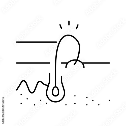 ingrowing hair line icon vector illustration