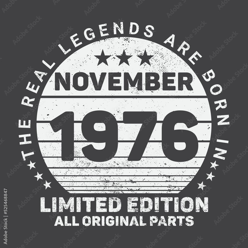 The Real Legends Are Born In November 1976, Birthday gifts for women or men, Vintage birthday shirts for wives or husbands, anniversary T-shirts for sisters or brother The Real Legends Are Born In November 1976, Birthday gifts for women or men, Vintage birthday shirts for wives or husbands, anniversary T-shirts for sisters or brother