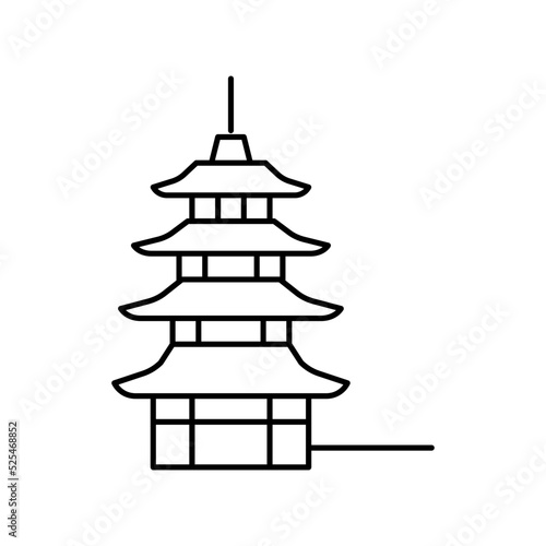 pagoda asia building line icon vector illustration