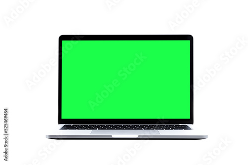 Wallpaper Mural Laptop computer or notebook with green screen on transparent background - PNG format. Torontodigital.ca