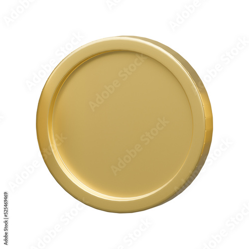 3D golden coin in different shape on transparent background - PNG format.
