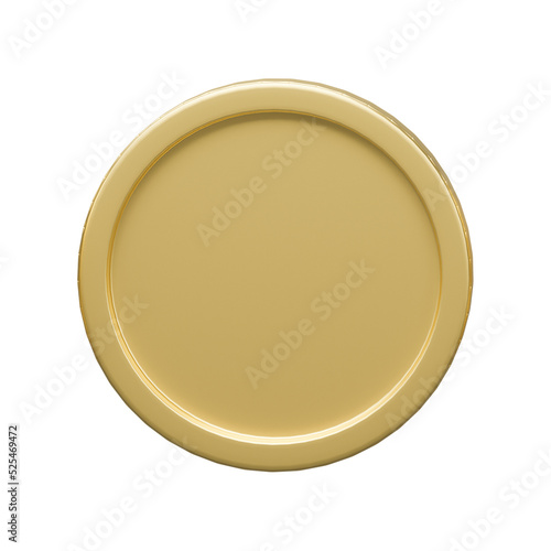 3D golden coin in different shape on transparent background - PNG format.