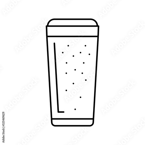 brown ales beer glass line icon vector illustration
