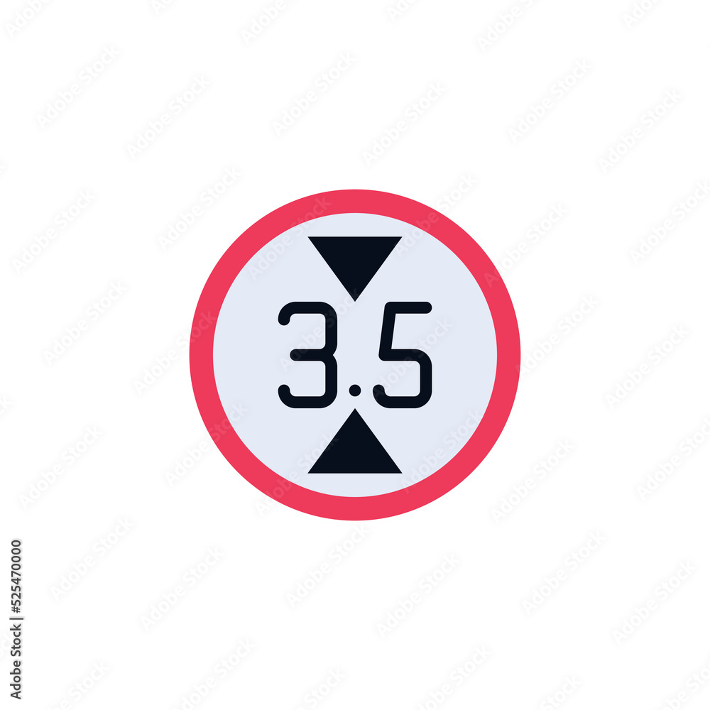 Height limit traffic sign flat icon Height limit traffic sign flat icon