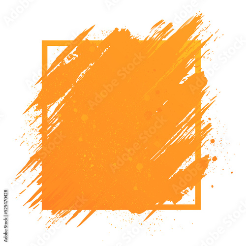 brush stroke patch Yellow and orange vector illustration