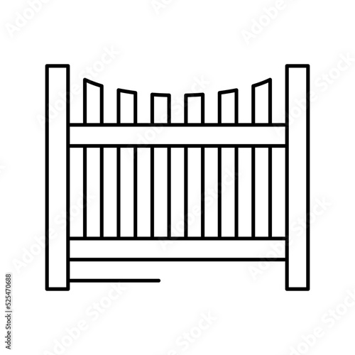 picket fence line icon vector illustration