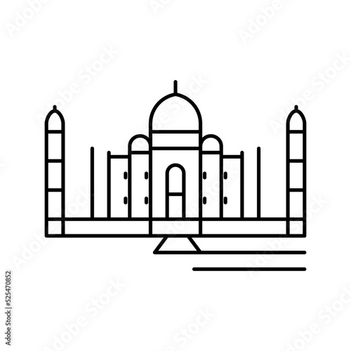 taj mahal line icon vector illustration