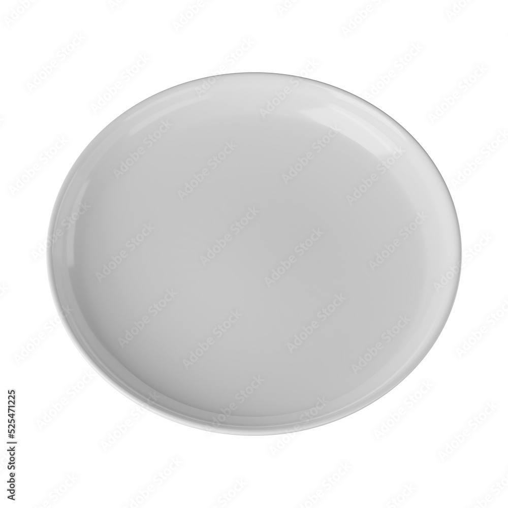 Set of white plate isolated on alpha background 3D Render Set of white plate isolated on alpha background 3D Render