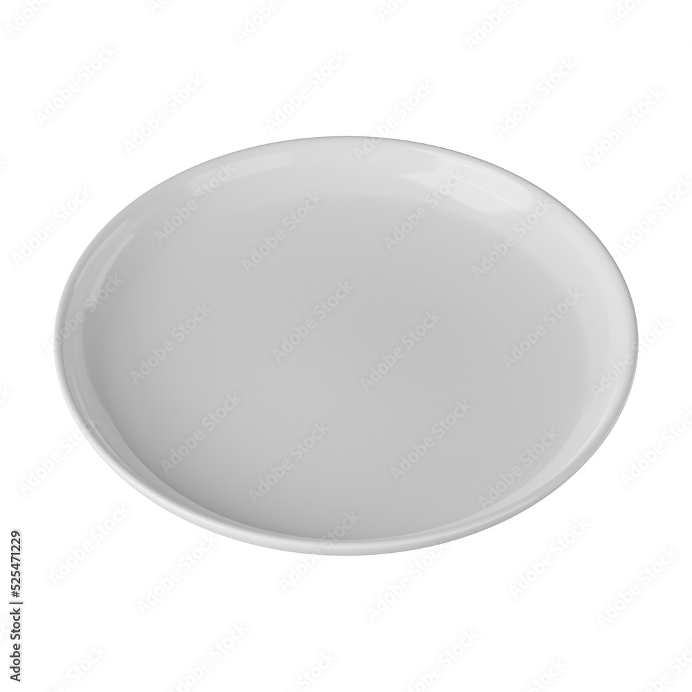 Set of white plate isolated on alpha background 3D Render Set of white plate isolated on alpha background 3D Render