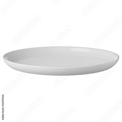 Obraz na płótnie Set of white plate isolated on alpha background 3D Render w salonie