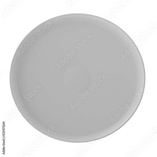 Set of white plate isolated on alpha background 3D Render