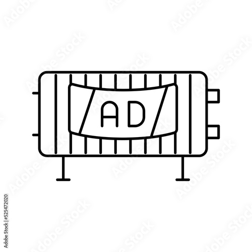 barrier crowd fence line icon vector illustration