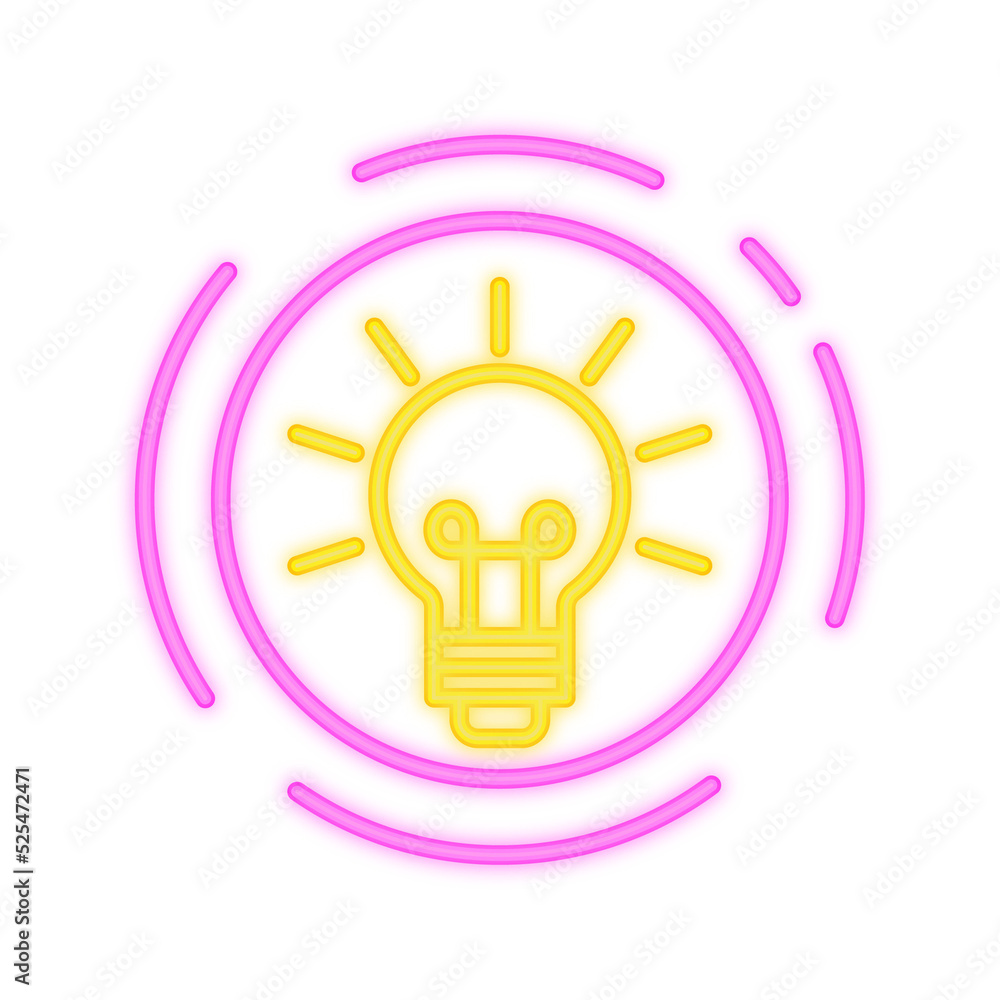 lightbulb idea neon icon lightbulb idea neon icon