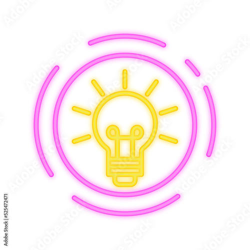 lightbulb idea neon icon