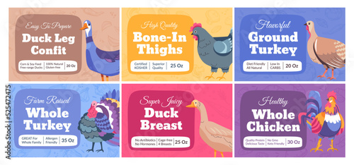 Packaging design set for bird meat product