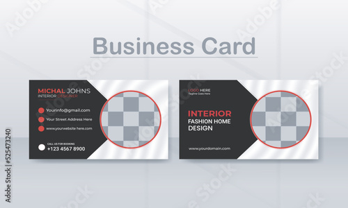 Double-sided interior business card template, Corporate Real estate