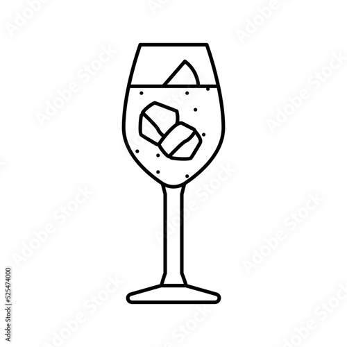 spritz cocktail glass drink line icon vector illustration