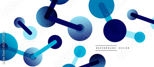 Line points connections geometric abstract background. Circles connected by lines. Trendy techno business template for wallpaper, banner, background or landing