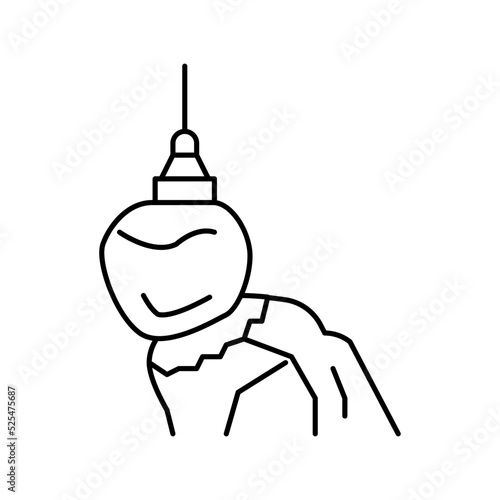 golden rock line icon vector illustration