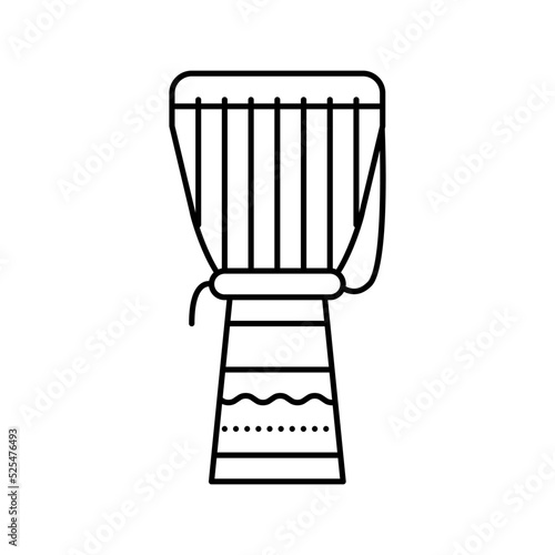 drum africa traditional musician instrument line icon vector illustration