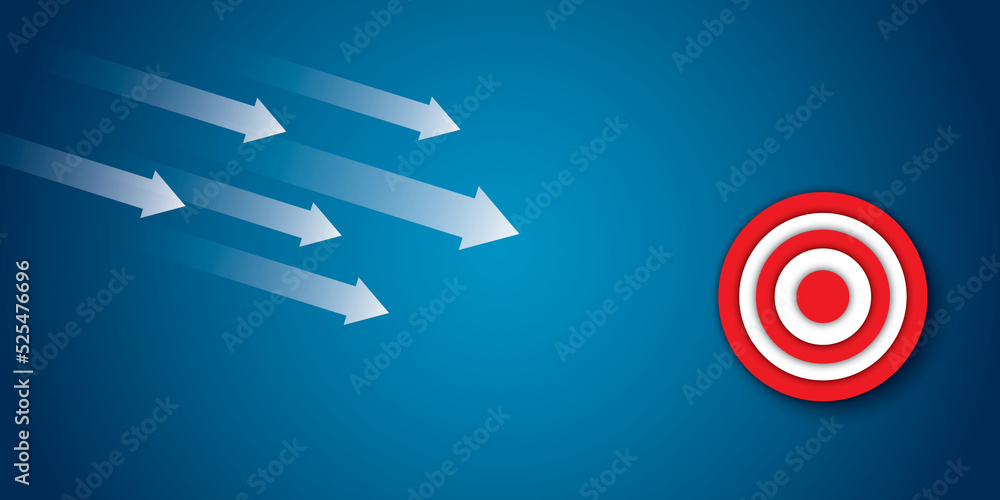 White arrow group hitting to the red target centre on dark blue background, Business target or goal success and winner concept. shadow overlay. copy space for text. illustration paper cut design style White arrow group hitting to the red target centre on dark blue background, Business target or goal success and winner concept. shadow overlay. copy space for text. illustration paper cut design style